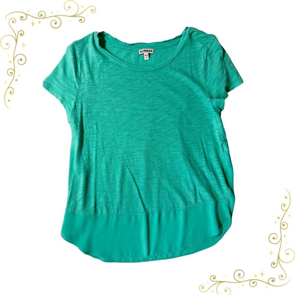 Express Aqua Short Sleeve Top